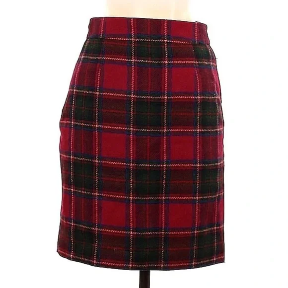 Boden Red Plaid Midi Skirt - Picture 5 of 6